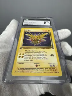 CGC 8.5 Zapdos Fossil 1st Edition Pokemon Card Non Holo 30/62 1999 Vintage TCG - Image 2