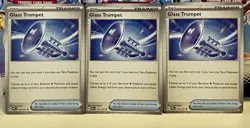 (Set Of 3) Pokemon Prismatic Evolution TCG Item Card - Glass Trumpet (110/131) - Image 1