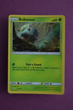 Bulbasaur 1/18 (Holo Common) card, Pokemon TCG Detective Pikachu - Image 1