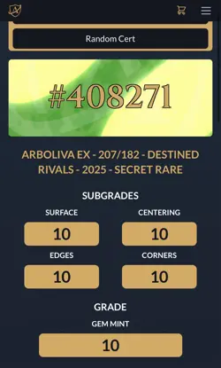 Pokemon TCG Arboliva EX Full Art Destined Rivals Card 207/182 - Image 4