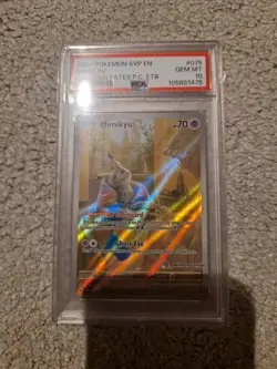 PSA 10 Mimikyu SVP 075 Pokemon Center Stamped Holo Promo Pokemon Card - Gem Mint - Image 1