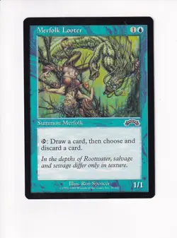1998 MAGIC THE GATHERING MTG EXODUS MERFOLK LOOTER (PH) - Image 1