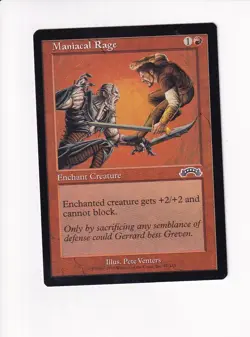 1998 MAGIC THE GATHERING MTG EXODUS MANIACAL RAGE (#2) (PH) - Image 1