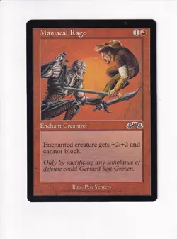 1998 MAGIC THE GATHERING MTG EXODUS MANIACAL RAGE (#1) (PH) - Image 1