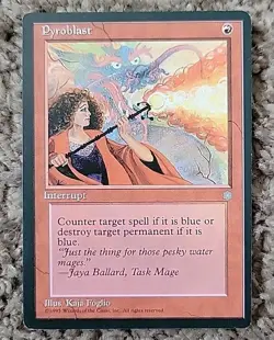 MTG-Pyroblast Ice Age Regular-LP NM-Vintage Magic the Gathering - Image 1