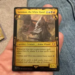 MTG Saruman, the White Hand Foil Showcase Scrolls # 477 NM - Image 1