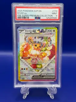 2025 Pokemon Eevee EX 174 SVP EN Prismatic Evolutions Super Premium PSA 9 Mint - Image 1