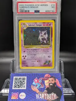2000 POKEMON GYM HEROES HOLO #14 SABRINA'S GENGAR PSA 7 - Image 1