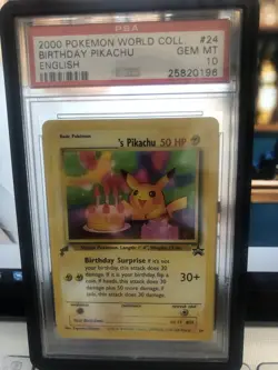 2000 Birthday Pikachu World Collection English Pokemon-PSA 10 Mint - Image 1