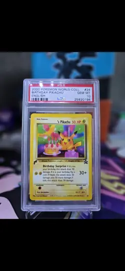 2000 Birthday Pikachu World Collection English Pokemon-PSA 10 Mint - Image 2