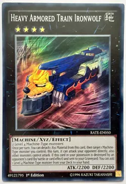 RATE-EN050 Heavy Armored Train Ironwolf - Super Rare 1st Edition LP YuGiOh - Image 1