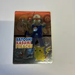 Pokemon Card Japanese Ash Misty Pikachu Satoshi Holo Meiji Embossed Get Card EX - Image 1