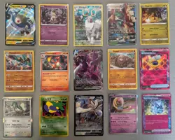 Pokemon TCG Rare mixed Lot 15 Cards NM/M promo, gx, vmax, v *No Reserve* - Image 1