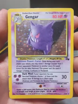 Pokemon TCG Gengar Fossil Holo Card 5/62 Unlimited Rare - Image 1
