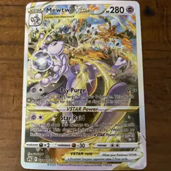 Pokemon Mewtwo VSTAR Card - Psy Purge & Star Raid Attack - Image 1