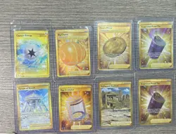 Pokemon TCG Secret Rare Gold Trainer & Energy Lot 8 Cards Holo NM Capture Energy - Image 1