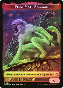 1x NM FOIL TOKEN First Mate Ragavan #6 Knight #10 - Image 1