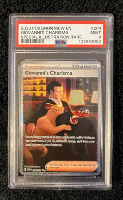 PSA 9 Giovanni's Charisma 204/165 Special Illustration Rare 2023 Pokemon 151 Mew - Image 1