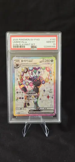 2025 Pokemon SV-P Promo KO #143 Umbreon EX SV8a Playmat Set PSA 10 GEM MT - Image 1