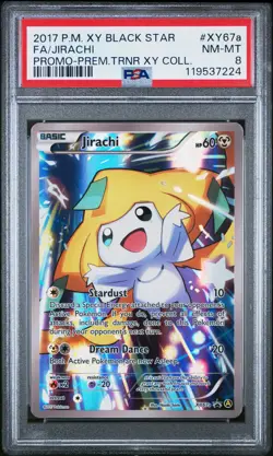 2017 POKEMON XY BLACK STAR PROMO PREM TRAINER XY COLL FULL ART/JIRACHI PSA 8 - Image 1