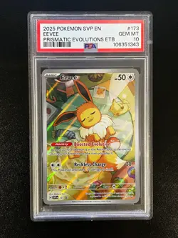 Pokemon TCG Eevee Prismatic Evolutions Promo SVP173 - PSA 10 GEM Mint - Image 3