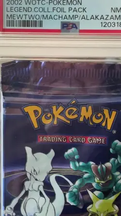 2002 Pokemon Legendary Collection Booster Pack PSA 8 (Mewtwo/Machamp/Alakazam) - Image 2