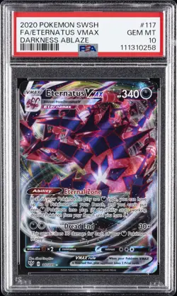 2020 POKEMON SWORD & SHIELD DARKNESS ABLAZE #117 FULL ART/ETERNATUS VMAX PSA 10 - Image 1