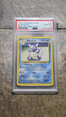1999-2000 POKEMON GAME 42/102 WARTORTLE BASE SET PSA 10 Gem Mint POP 178 - Image 1