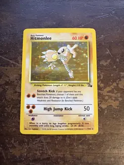 HITMONLEE 7/62- Fossil Set [Holo-Foil] Unlimited - 1999 POKEMON TCG - Image 1