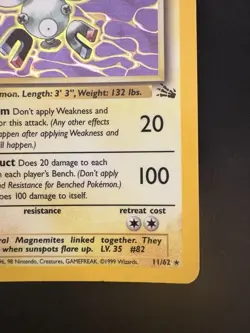 Pokemon Vintage Holo Magneton Fossil 11/62 WotC 1999 - Image 5