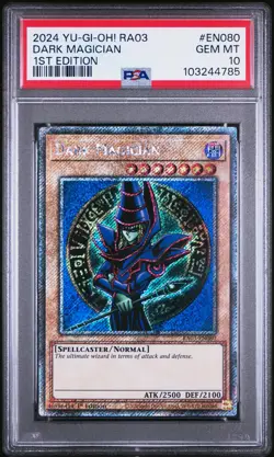 2024 YU-GI-OH! QUARTER CENTURY BONANZA 1ST EDITION #EN080 DARK MAGICIAN PSA 10 - Image 1