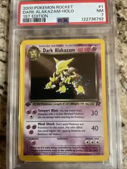 Dark Alakazam 1st Edition Holo Card #1/82 PSA 7 1999-2000 POKEMON TCG WOTC - Image 1