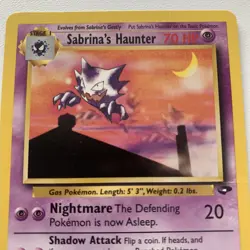 Sabrina's Haunter 55/132 Gym Challenge Unlimited Pokemon Card Uncommon - Image 2