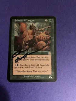 MTG Magic Squirrel Wrangler Signed Artist Proof x1 Prophecy Carl Critchlow - Image 1