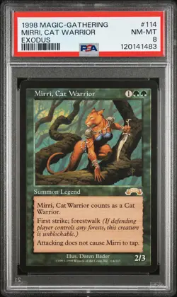 1998 MTG EXODUS #114 MIRRI, CAT WARRIOR PSA 8 - Image 1