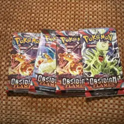 Pokemon TCG: Scarlet and Violet Obsidian Flames x4 Booster Packs Sealed - Image 1