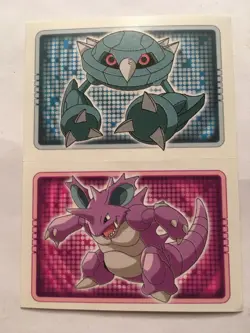 STICKER POKEMON N°375 " METANG " N°34 " NIDOKING " MERLIN TOPPS SERIE 2005 - Image 1