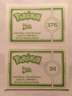 STICKER POKEMON N°375 " METANG " N°34 " NIDOKING " MERLIN TOPPS SERIE 2005 - Image 2
