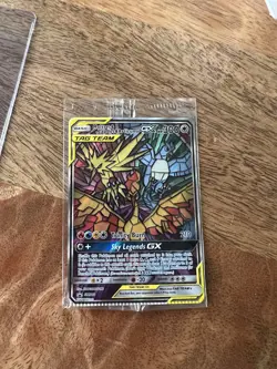 Pokemon-Moltres Zapdos Articuno GX SM210, Hidden Fate Promo SEALED *ERROR CRIMP* - Image 3