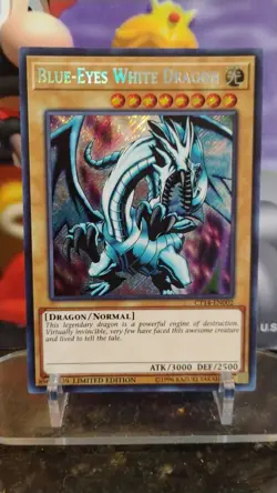 BLUE-EYES White Dragon YU-GI-OH Foil LIMITED EDITION Trading Card CT14-EN002 - Image 1