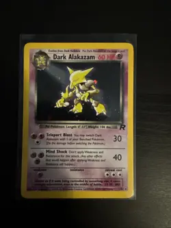 Pokemon TCG Dark Alakazam Holo Card Team Rocket Set 1999 Vintage - Image 1