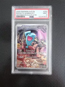 PSA 9 Team Rocket's Wobbuffet SVP203 Pokemon Center Stamped Promo Card - Image 1