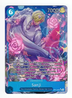 Sanji OP11-051 SR Alt Art A Fist of Divine Speed ONE PIECE Card NM English - Image 1
