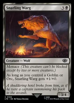 (2x FOIL) SNARLING WARG - The Lord of the Rings - MTG Magic the Gathering Card - Image 1