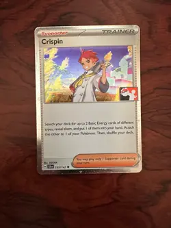 Crispin Holo Pokemon Prize Pack Series 7 Promo Pokemon Card NM/LP Stamp - Image 1