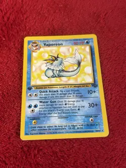 1st Edition Vaporeon 28/64 Jungle Regular Pokemon Card Wotc Played - Image 1