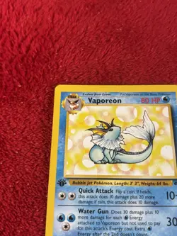 1st Edition Vaporeon 28/64 Jungle Regular Pokemon Card Wotc Played - Image 3