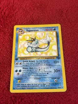 1st Edition Vaporeon 28/64 Jungle Regular Pokemon Card Wotc Played - Image 5