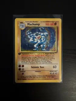 Pokemon Card Machamp 100 HP Holo 1st Edition Seismic Toss - Image 1
