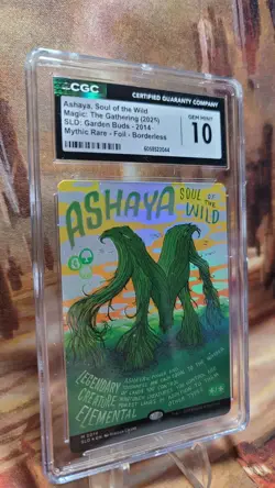 MTG Ashaya, Soul of the Wild #2014 🌈 Foil Borderless SLD Garden Buds CGC 10 - Image 3